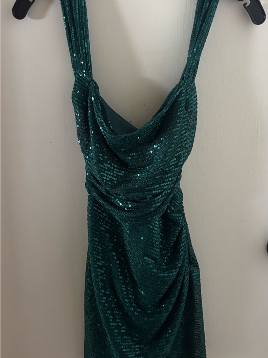 Lucy in the Sky Dresses & Skirts - Lucy in the Sky Emerald Green Sequin Cowl Mini Dress
